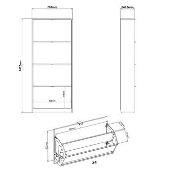 Skrinka na topánky SEVERNE 6 čierna matná 9