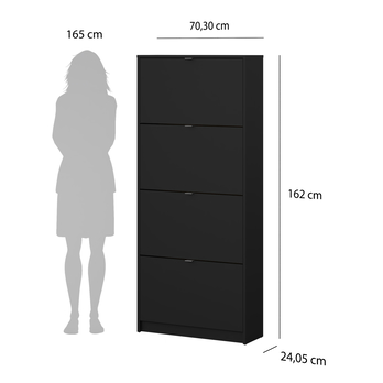 Skrinka na topánky SEVERNE 6 čierna matná 11