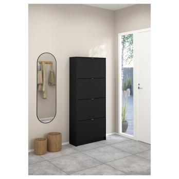 Skrinka na topánky SEVERNE 6 čierna matná 1