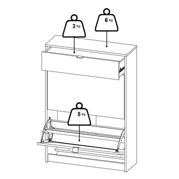 Skrinka na topánky SEVERNE 7 čierna matná 7