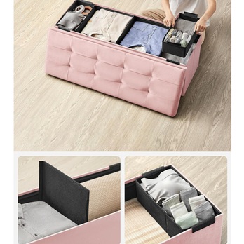 Taburet s úložným priestorom SEY 2 ružová 2