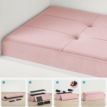 Taburet s úložným priestorom SEY 2 ružová 3