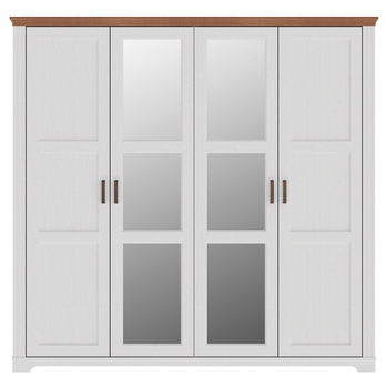 Šatníková skriňa SEYDIE 4D biela/hnedá 2