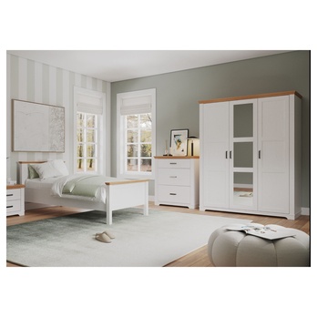 Šatníková skriňa SEYDIE 4D biela/hnedá 1