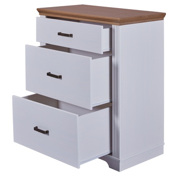 Komoda SEYDIE biela/hnedá 2