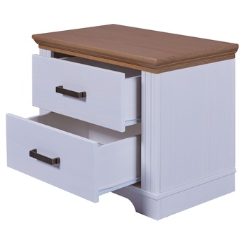 Nočný stolík SEYDIE biela/hnedá 2