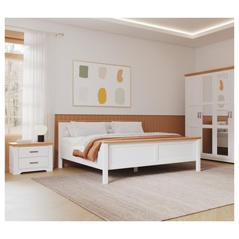 Posteľ SEYDIE biela/hnedá, 180x200 cm 1