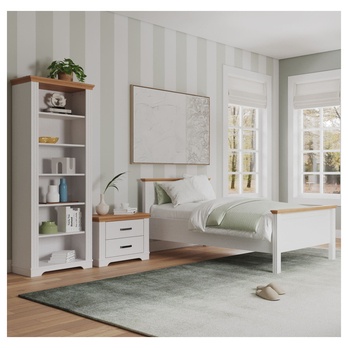 Nočný stolík SEYDIE biela/hnedá 1