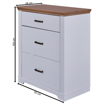 Komoda SEYDIE biela/hnedá 11