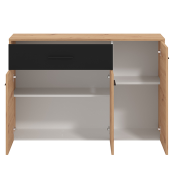 Komoda SHALINI I dub artisan/čierna 2