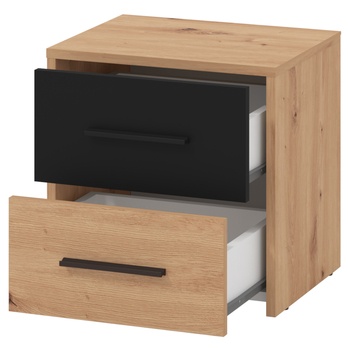Nočný stolík SHALINI dub artisan/čierna 2