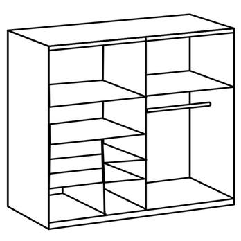 Šatníková skriňa so zrkadlom SHANIA I biela/čierna 3