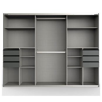 Šatníková skriňa so zrkadlom SHANIA III grafitová 2