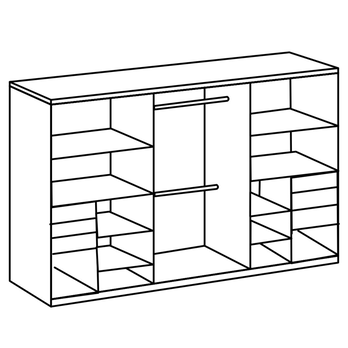 Šatníková skriňa so zrkadlom SHANIA III grafitová 3