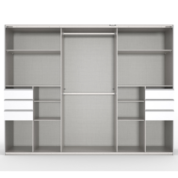 Šatníková skriňa so zrkadlom SHANIA III biela 2