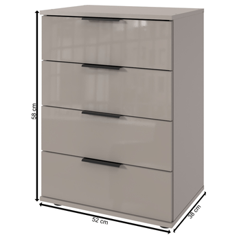 Komoda SHANIA IX sivá, 4 zásuvky 1