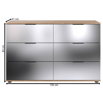 Komoda SHANIA X dub, 6 zásuviek 1