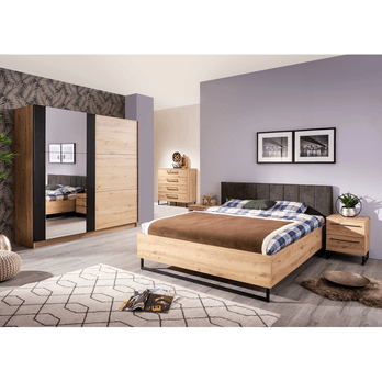 Šatníková skriňa SHARON dub artisan/čierna 1