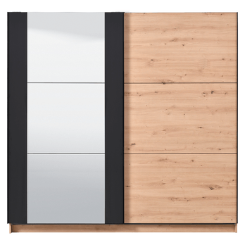 Šatníková skriňa SHARON dub artisan/čierna 2