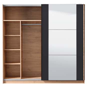 Šatníková skriňa SHARON dub artisan/čierna 3