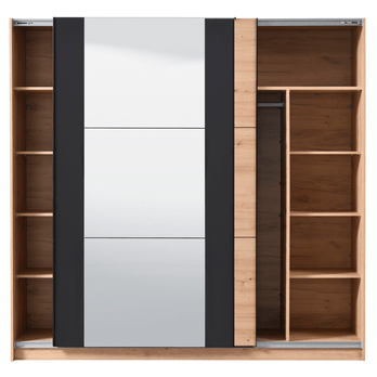 Šatníková skriňa SHARON dub artisan/čierna 4