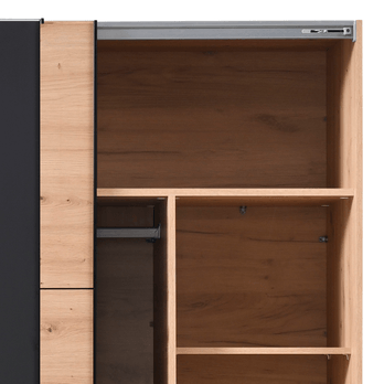 Šatníková skriňa SHARON dub artisan/čierna 6