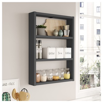 Nástenný regál SHEA antracitová 1