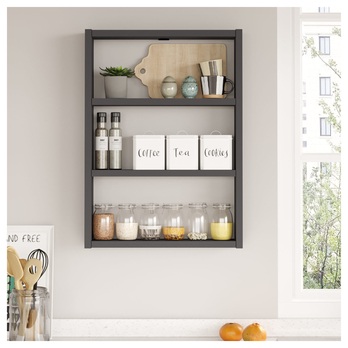 Nástenný regál SHEA antracitová 2