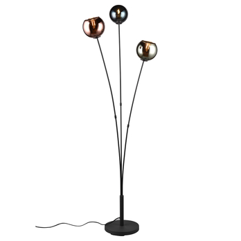 Stojacia lampa SHELDON čierny kov/viacfarebné sklo 1