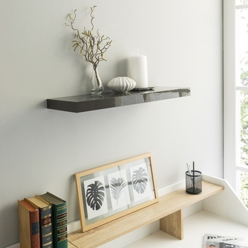 Nástenná polica SHELVY sivá, šírka 60 cm 1