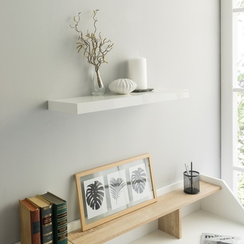 Nástenná polica SHELVY biela vysoký lesk, šírka 60 cm 1