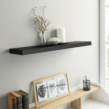 Nástenná polica SHELVY čierna, šírka 80 cm 1