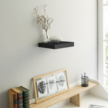 Nástenná polica SHELVY čierna, šírka 24 cm 1