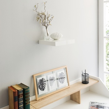 Nástenná polica SHELVY biela vysoký lesk, šírka 24 cm 1