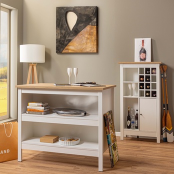 Regál na víno SICILIA biela/dub artisan 1