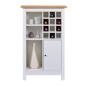 Regál na víno SICILIA biela/dub artisan 2