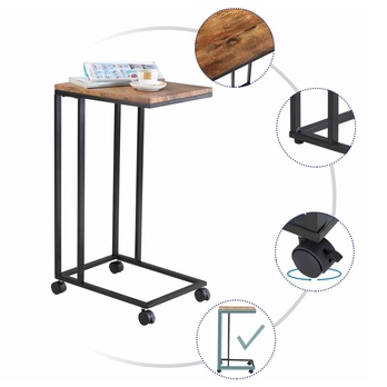 Prístavný stolík SIDE prírodná/čierna 2