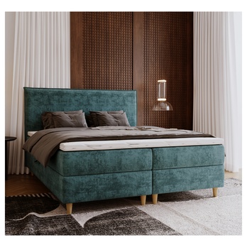 Posteľ s matracom a topperom SIDO azúrová, 160x200 cm 1