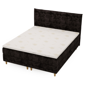 Posteľ s matracom a topperom SIDO čierna, 160x200 cm 3