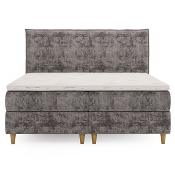 Posteľ s matracom a topperom SIDO sivá, 160x200 cm 4