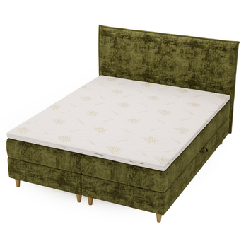 Posteľ s matracom a topperom SIDO olivová, 160x200 cm 3