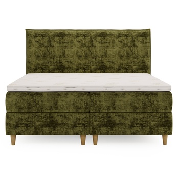 Posteľ s matracom a topperom SIDO olivová, 160x200 cm 4