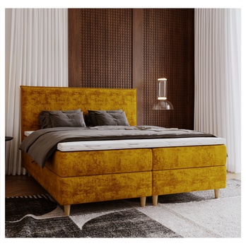 Posteľ s matracom a topperom SIDO medová, 160x200 cm 1