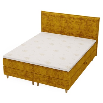 Posteľ s matracom a topperom SIDO medová, 160x200 cm 3