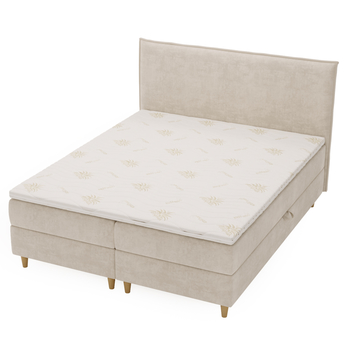 Posteľ s matracom a topperom SIDO krémová, 160x200 cm 3