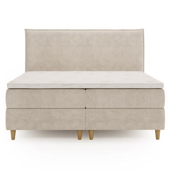 Posteľ s matracom a topperom SIDO krémová, 160x200 cm 4