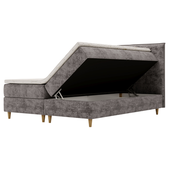 Posteľ s matracom a topperom SIDO sivá, 180x200 cm 2