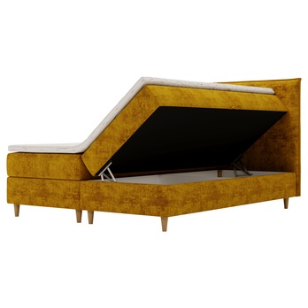 Posteľ s matracom a topperom SIDO medová, 160x200 cm 2