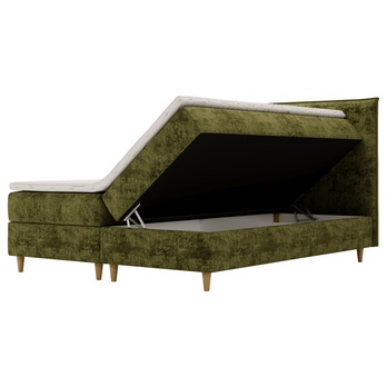 Posteľ s matracom a topperom SIDO olivová, 160x200 cm 2