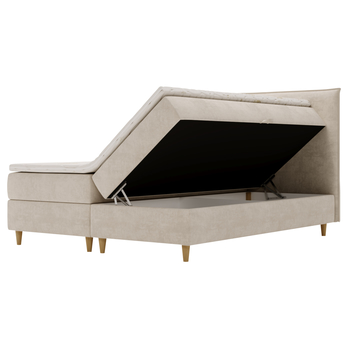 Posteľ s matracom a topperom SIDO krémová, 160x200 cm 2